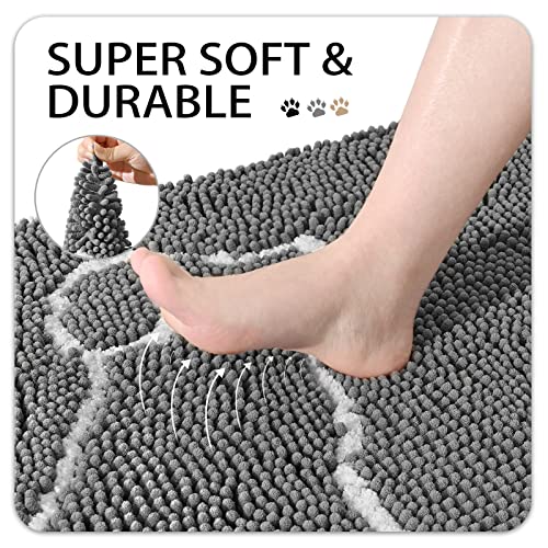 Ompaa Indoor Door Mat Entryway Rug Traps Mud And Dirt, Super Absorbent Doormats For Muddy Shoes Dog Paws, Non Slip Welcome Floor Mats For Home Front Back Door, Patio, Garage, Entrance, 48X30 Grey #TOP3