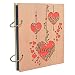 4x6 Love Photo Album Heart Wooden Picture Albums Book with 120 Pockets Wedding Anniversary Valentines Gifts