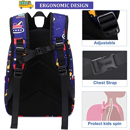 Backpack For Kids,Preschool Cars Backpack For Boys, Elementary School Bookbag Set With Lunch Box And Pencil Bag #TOP4