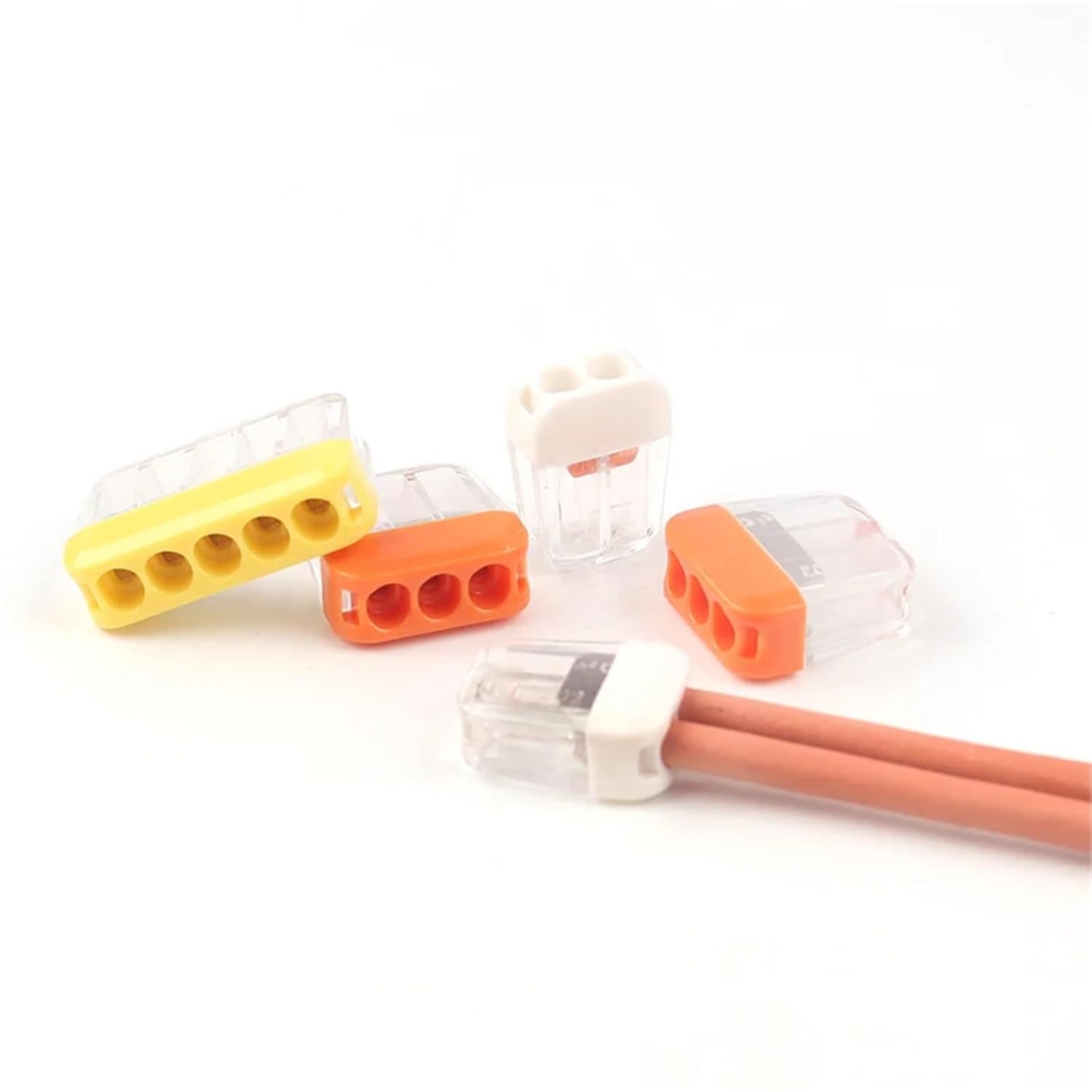 Fast Compact Wire Splicing Connector 2/3/5 Pin Terminal Block Push-in Conductor Wiring Connector 0.5-2.5mm 25Pcs(NC-203,25PCS)