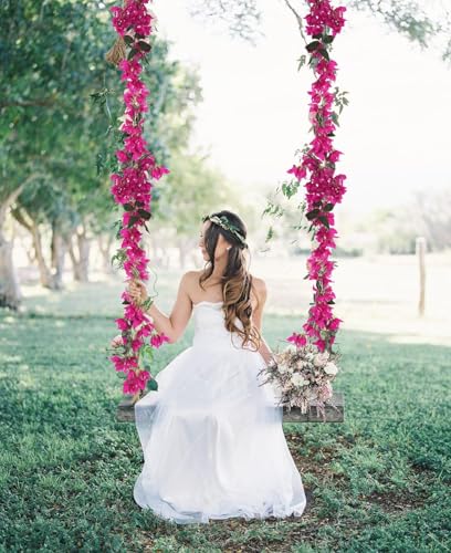 Image of Nutts Artificial Bougainvillea Silk Vines Creepers Hanging Flower Garland for Wedding & Home Decoration, Flower Garland (2, Pink)