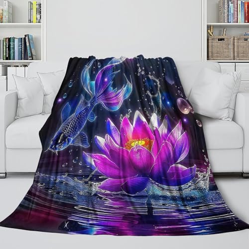 Couverture poissons koi moelleuse pour vos soirées cocooning et nuits d'hiver - 5