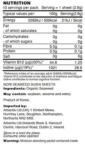 Oceans Halo Sushi Nori Full Sheets 1Oz #TOP7