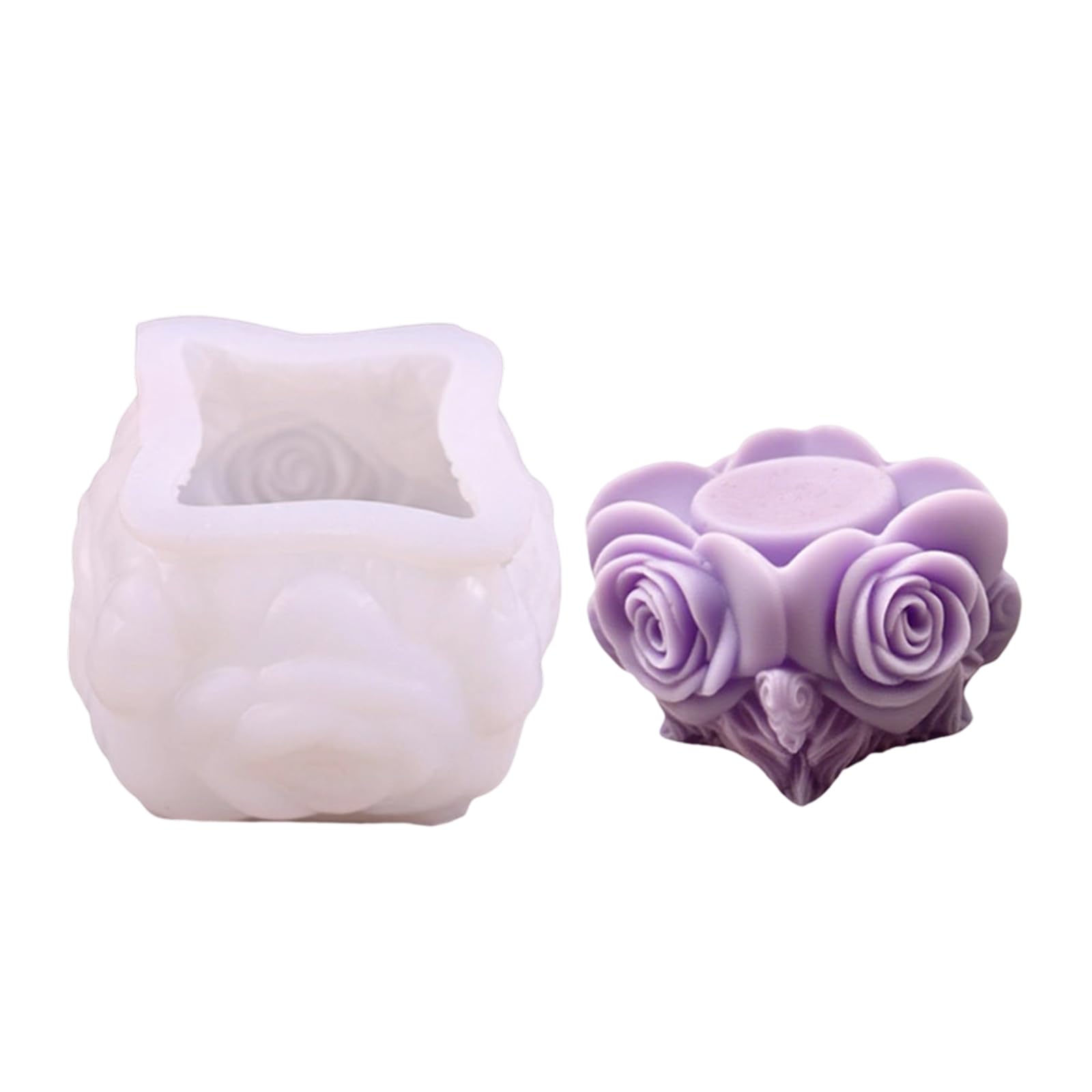 NEWFT Detailed Rose Accent Silicone Mold for Creative Gift and Soap Waxes Crafting Rose Silicone Mold