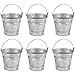 Juvale Mini Galvanized Metal Tins & Metal Pails - 6-Pack, 3 in H x 3.5 in W, Silver - Rustic Party Favors & Succulent Planters - Tin Cans for Crafts & Home Decor - Mini Baskets for Favors