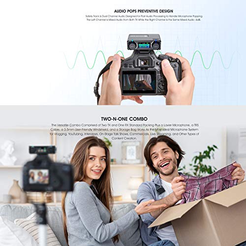 Hollyland Sistema de microfone duplo sem fio Lark 150, transmissão digital sem fio de 2,4 GHz com es