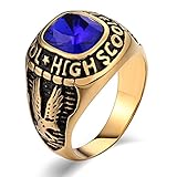 high school ring Verwendungszweck: Perfektes Geschenk: Bestens geeignet als Schmuckgeschenk für Ihren besten Freund oder Partner, Ehepartner, Vater, Großvater, Sohn oder jemand anderen, der Ihnen am Herzen liegt. Eine tolle Wahl als Dankesgeschenk oder Geschenk zum Vatertag, Geburtstag, zu Weihnachten, zum Valentinstag, Jahrestag und zur Hochzeit.