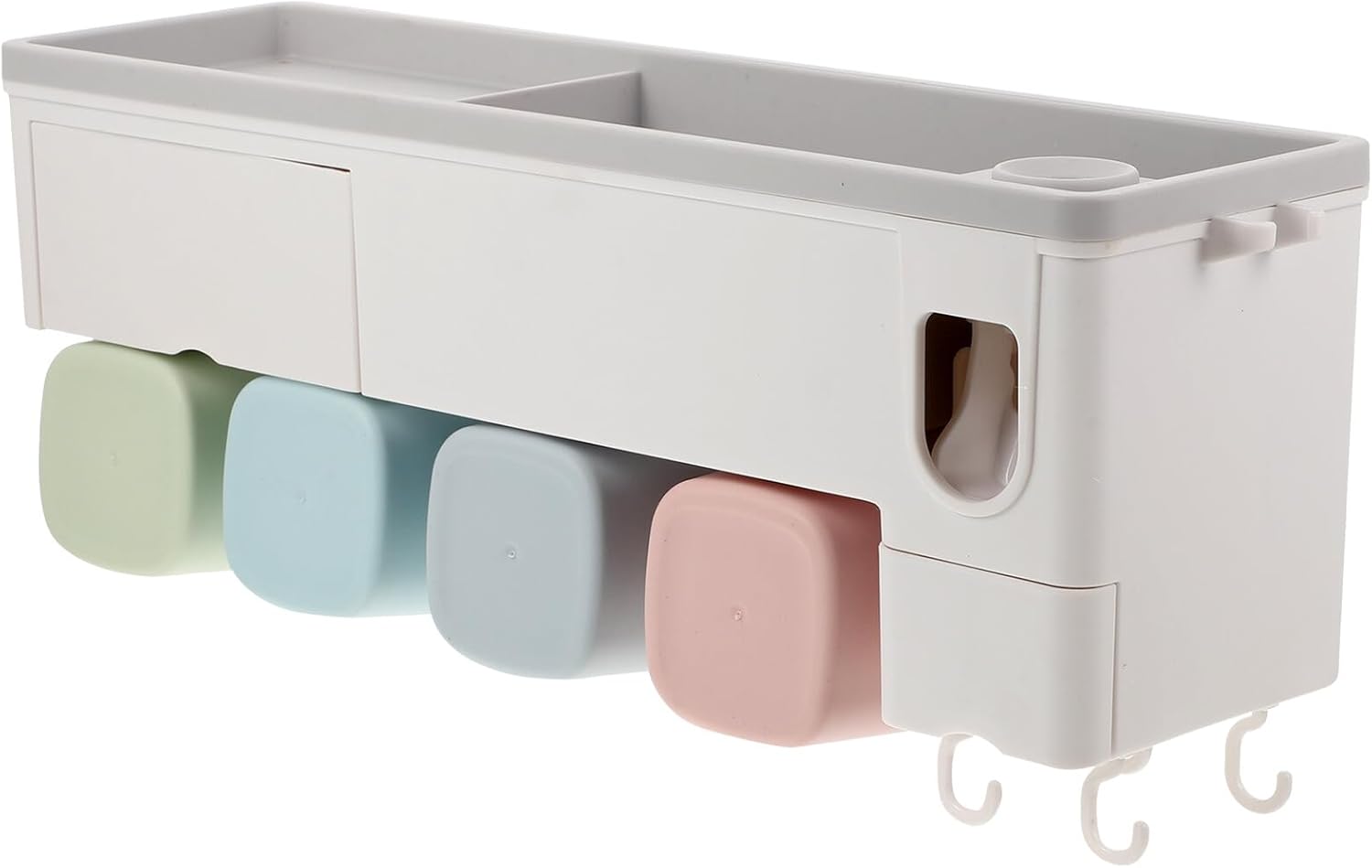 Automatic Toothpaste Squeezer Wall-Mounted Toothbrush Holder with Razor Slot Bathroom Organizer Space-Saving Bathroom Rack for Home Accessories