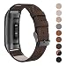 SWEES Leather Bands Compatible Fitbit Charge 3 & Charge 3 SE Fitness Tracker, Genuine Leather Band Strap Wristband Replacement for Women Men Small & Large, Black, Rose Gold, Beige, Brown, Grey, Tan