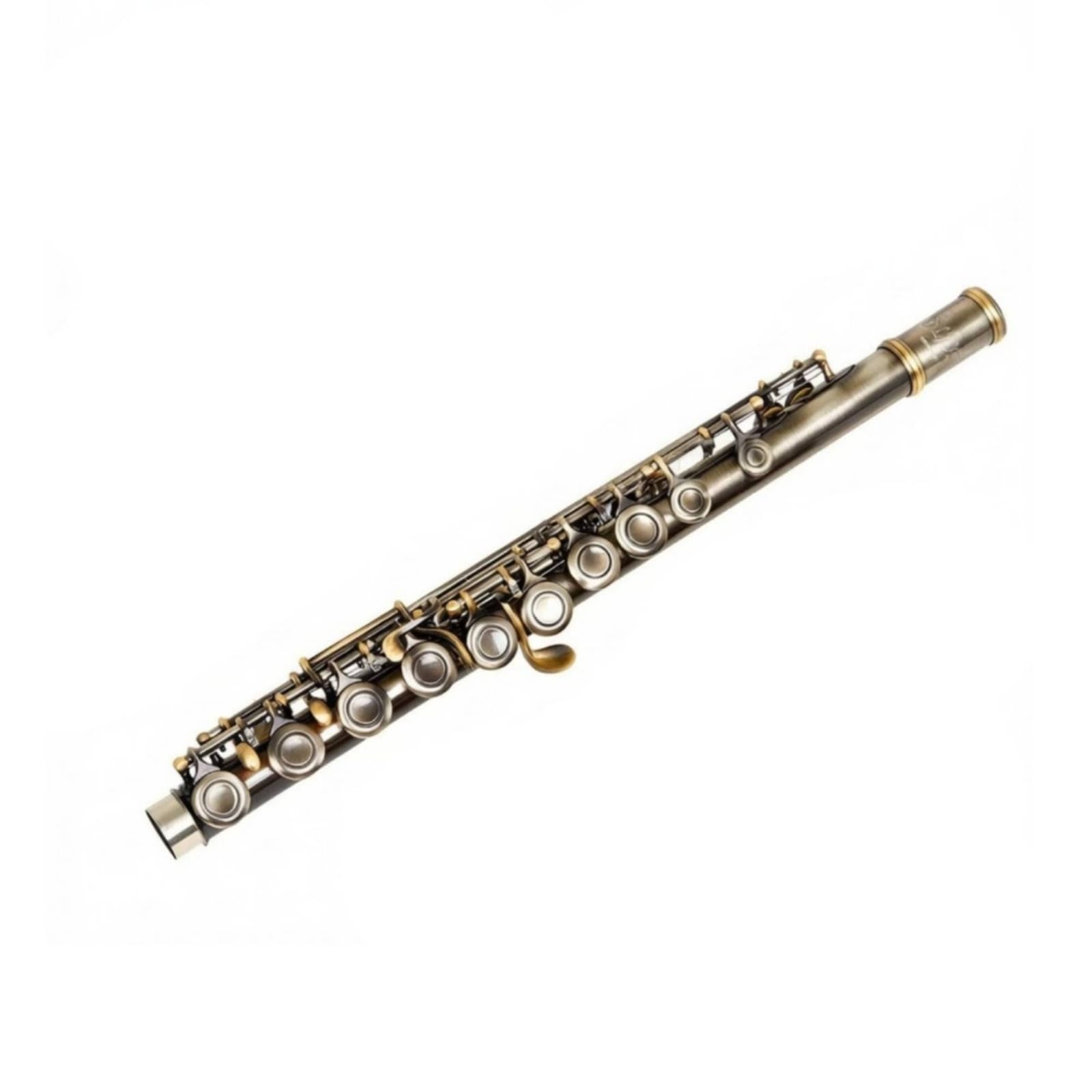 Flauto Traverso Flute Traverso Flauto a Fiato Strumento a Fiato con Testata Dritta Controllo Respiro Costante Corpo Cilindrico in Ottone Finitura