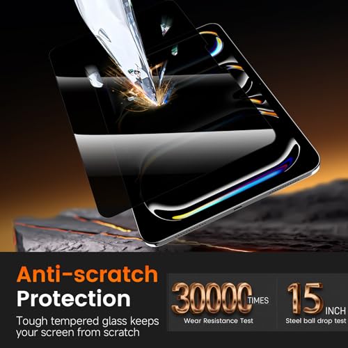 Image of PandaShield 2-Pack Privacy Screen Protector Easy-Installation Box for iPad Pro [11-in.] M5 /M4 (2025 /2024), Anti-Spy, Bubble Free, Scratch Resistant, Apple Pencil Support