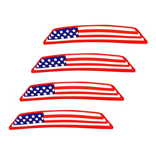 Oshotto Universal USA Flag Car Door Guard Scratch Protector (Red) - Set of 4