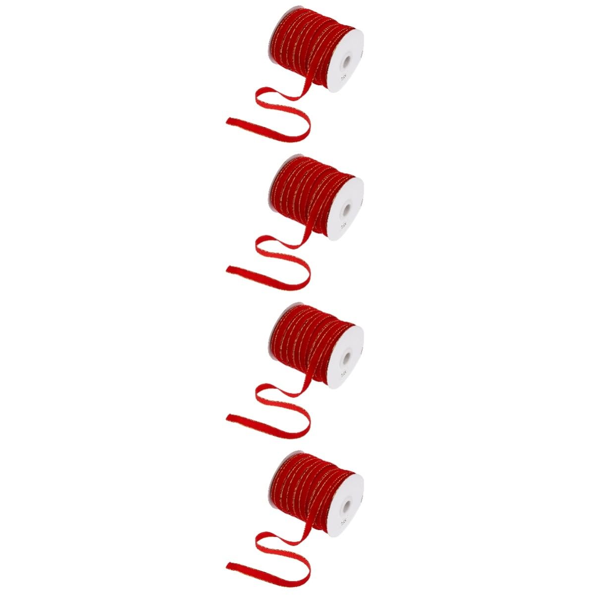 Ruban pour couronnes de Noël NUOBESTY en velours rouge et or pour cadeaux
