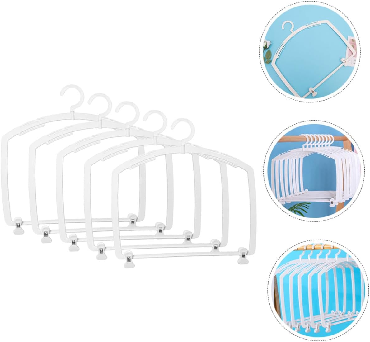 5pcs White Swimwear Hangers Bikini Display Rack Briefs Organizer Closet Drying Frame for Women’s Bathing Suits Clothing Store