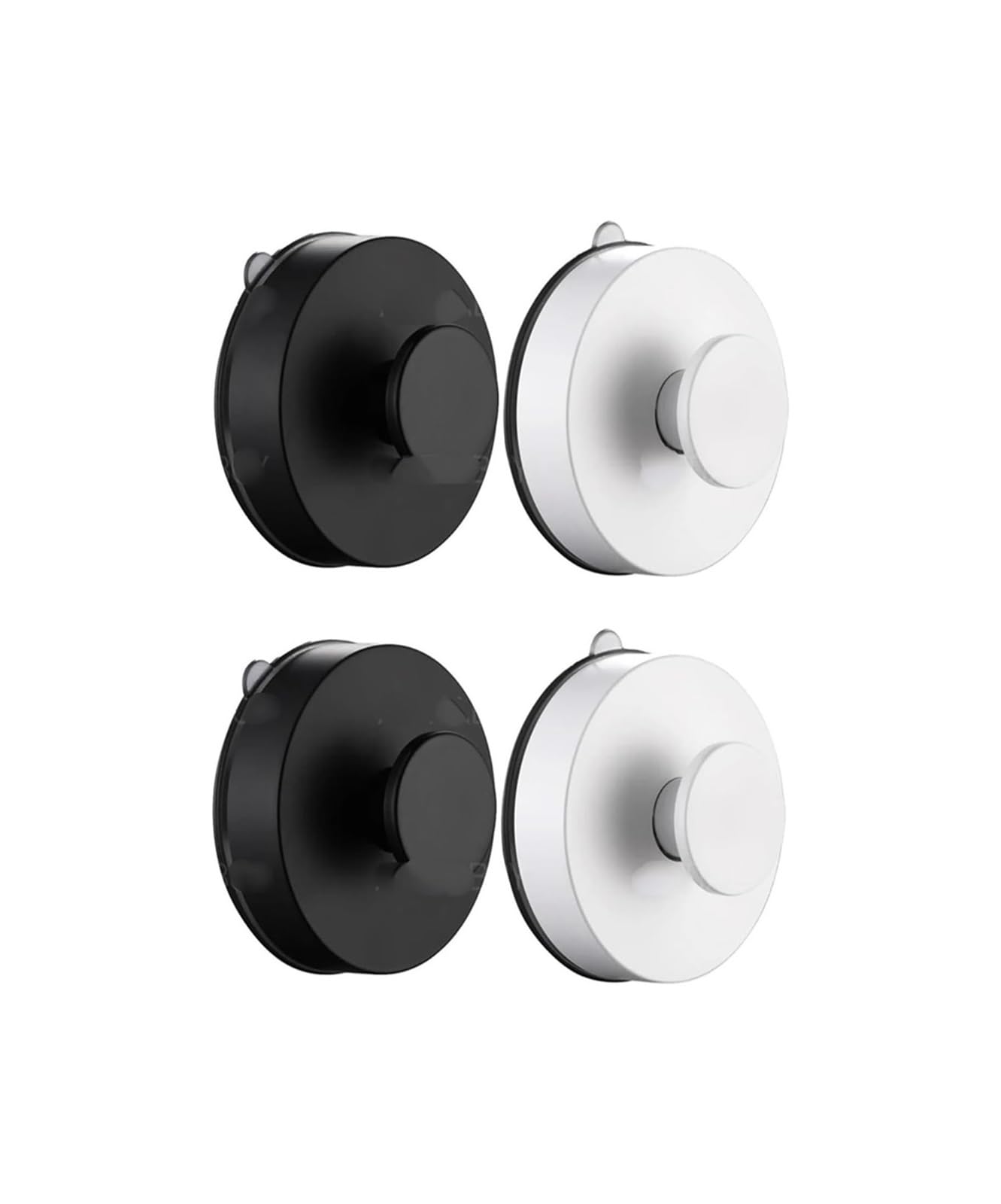 Opeximatun 4Pcs White And Black Abs Epoxy Suction Cup Hooks