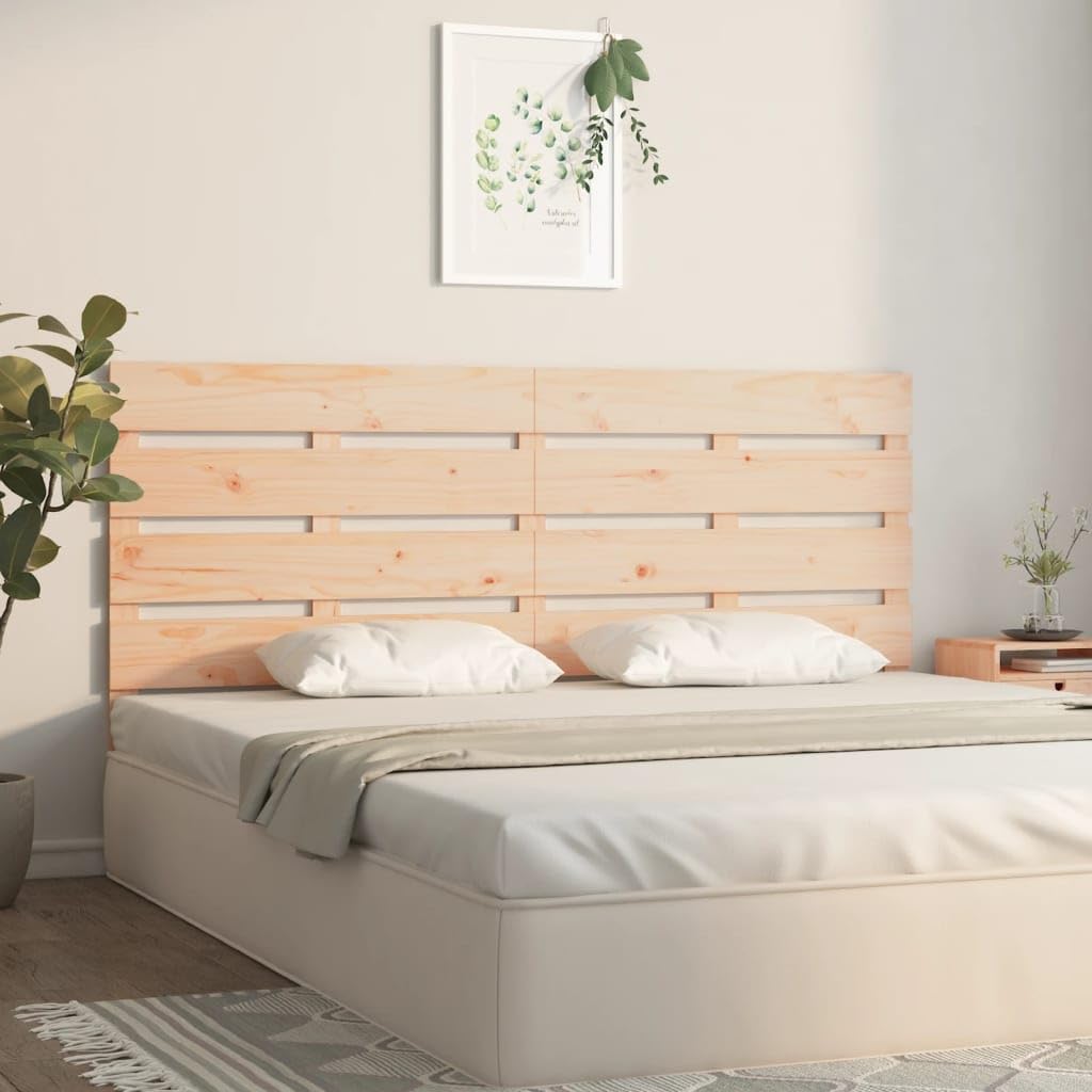 Cabecero de Cama, Cabezal De Cama, Cabecera para Cama, Cabezales Dormitorios Modernos, Madera Maciza de Pino 160x3x80 cm