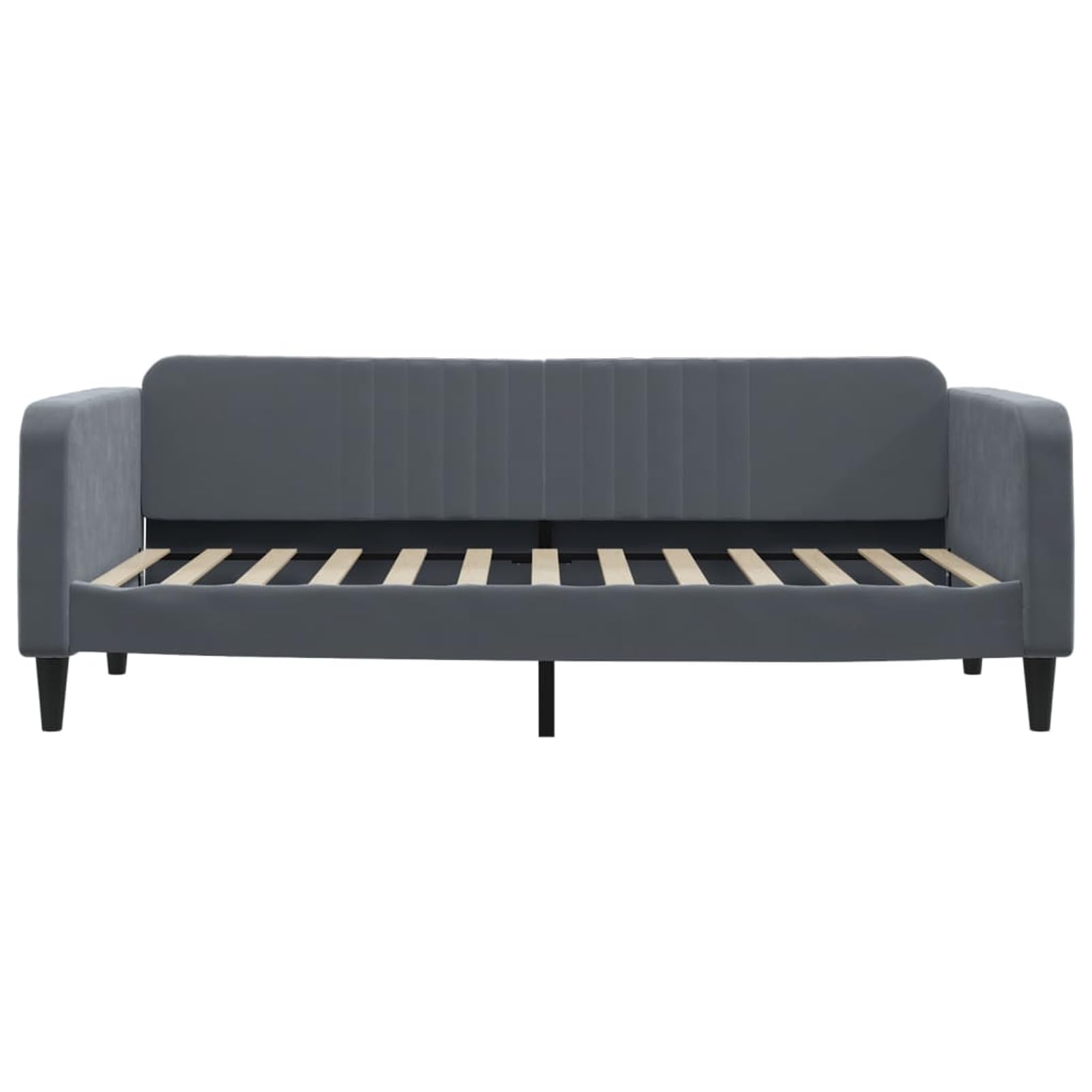 ATOMSTACK MAKER Divano letto pieghevole 2 in 1 con 2 cassetti portaoggetti, rivestito in velluto grigio scuro, 223 x 110 x 75 cm, ideale per gli ospiti, materassi non inclusi