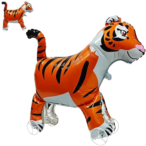 Walking Tiger Animal foil Balloon Standing Jungle Tiger Party Decorations