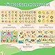 edutree Hölzerne Steckpuzzle für Kleinkinder 2-4, 6 Pack pädagogische Peg Puzzles Montessori Spielzeug, Lernen Puzzles für Kinder Mädchen Jungen 1-3 3-5 mit Alphabet Zahl Tier Fahrzeug Form