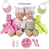 Adora Twin Baby Dolls, Later Alligator Twins Gift Set, 11 Soft Baby Dolls In Vinyl, 17Piece of Doll Accessories, Perfect Gift for Toddlers, Multi Color