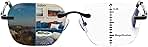 K.LAVER Progressive Multifocus Rimless Photochromic Reading Glasses Anti-Blue Light Transition Computer Multifocal Readers