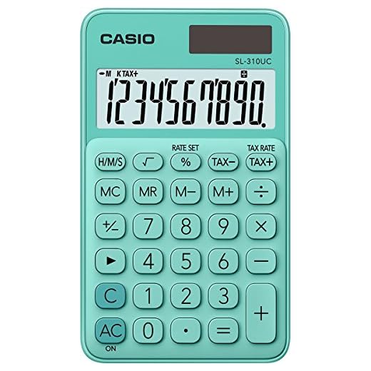 CASIO SL-310UC-GN - Calculadora, 0.8 x 7 x 11.8 cm, color Verde