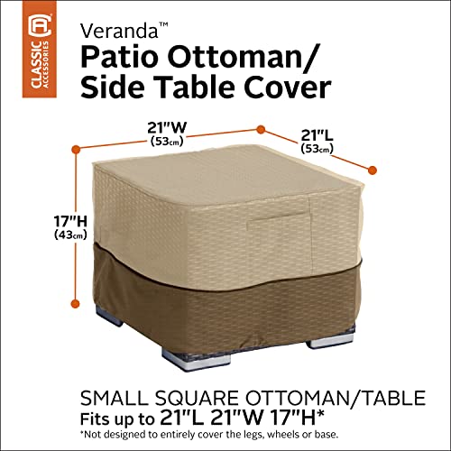 Classic Accessories 70972 Veranda Water-Resistant 21 Inch Square Patio Ottoman/Side Table Cover thumb #2