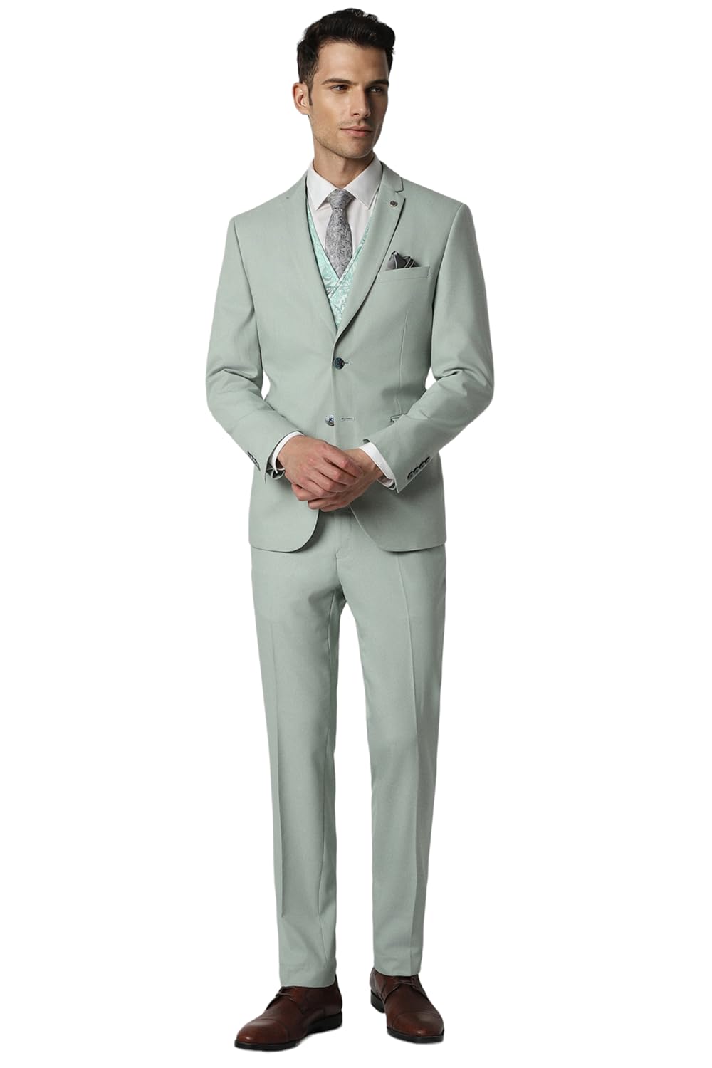 van heusen Men's Polyester Blend Three Piece Suit-Dress Set-picture-48