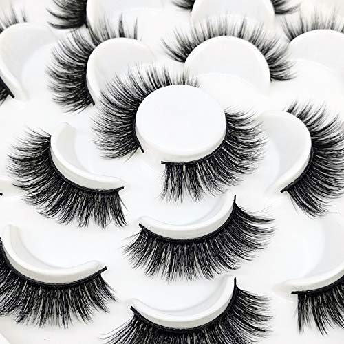 Losha 3D False Eyelashes Full Strips 16Mm Natural Long Faux Mink Lashes| Reusable Eyelash Extension| 100% Handmade & Cruelty-Free| 10 Pairs Lashes Pack #TOP2