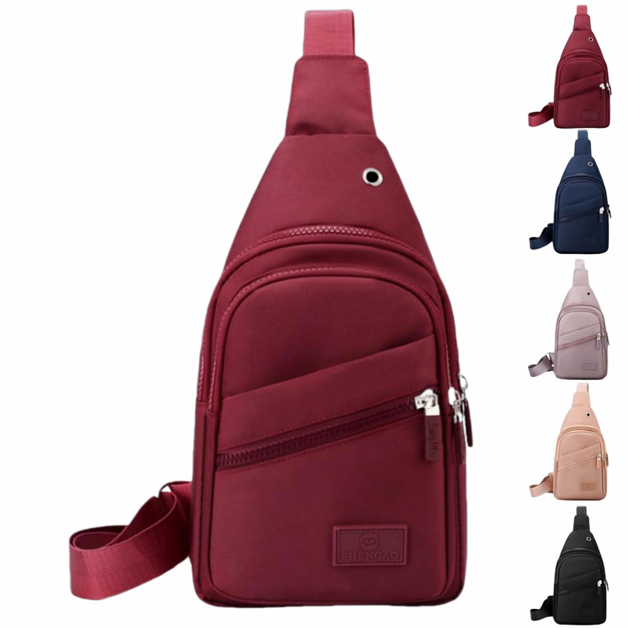 Crossbody Bags for Women Men, Sling Backpack with USB Port, Chest Bag for Running, Cycling, Hiking, Workouts, Travel