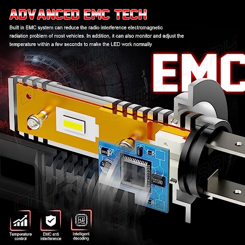 CHUSYYRAY H15 High Beam H7 Low Beam Led Headlight Bulbs,10000LM 6000K LED Replacement Bulb,Plug and Play,Pack of 4 - Image 7