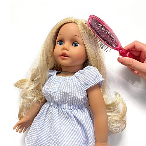 Sophia's Pink Glitter Salon Wig Hairbrush Accessory With Wire Bristles For 18" Dolls And Pretend Play For Girls And Children, Hot Pink #TOP2