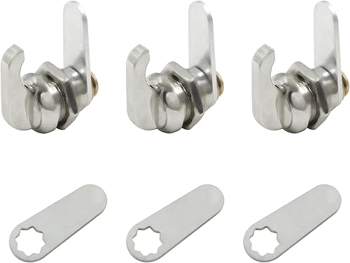 Miniatura 5 de 3 piezas de bloqueo de leva accionado por pulgar de 58 pulgadas, aleación de zinc con acabado cromado, bloqueo de leva desplazado, sin llave, para