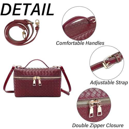 Trendy Shoulder Bags for Women Mini L19 Square Box Satchel Bag Cute PU Leather Crossbody Purse with Adjustable Strap2