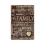 Familien-Holz-Collage-Blechschild, Druck, Inneneinrichtung, Motivationsdruck, Raumdekoration,...