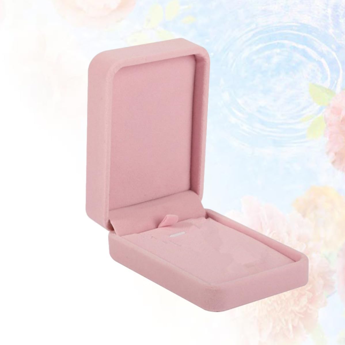 2pcs Pink Lint Necklace Display Organizer Portable Jewelry Storage Box image 2