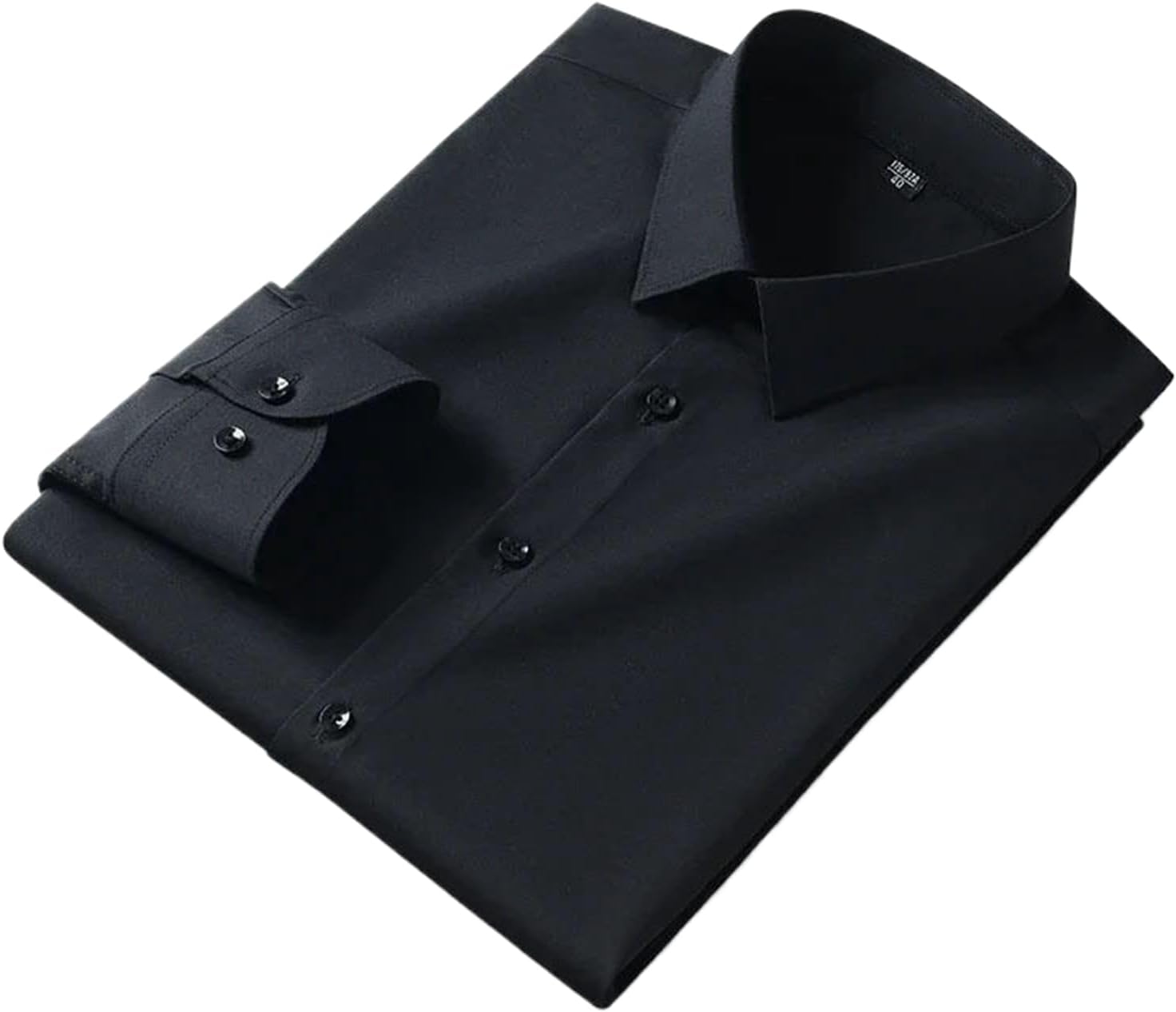 Silk Solid Color Long-Sleeve Shirts for Men Slim Fit Formal Shirt Office Tops