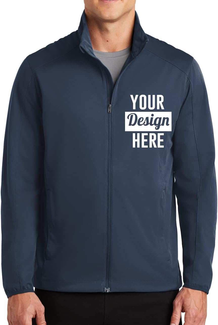 INK STITCH Men J717 Custom Design Your Own Logo Text Stitching Active Soft Shell Jackets