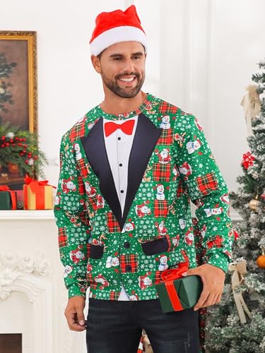 Lovekider Mens Ugly Christmas Sweater Novelty 3D Graphic Long Sleeve Junior Xmas Sweatshirt Size S-3XL - Image 4