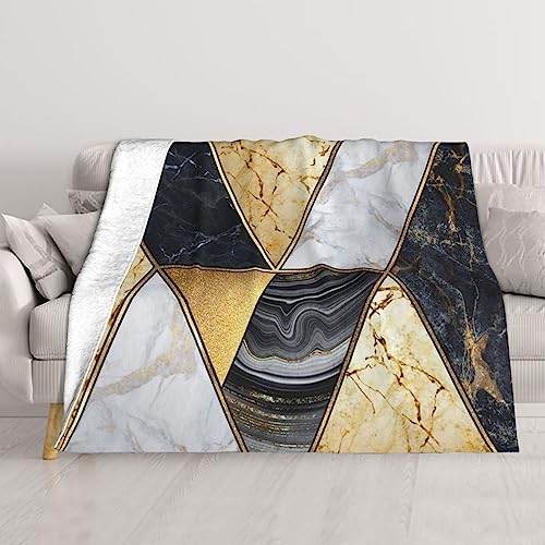Couverture géométrique marbré en flanelle 152x127 cm pour lit et canapé