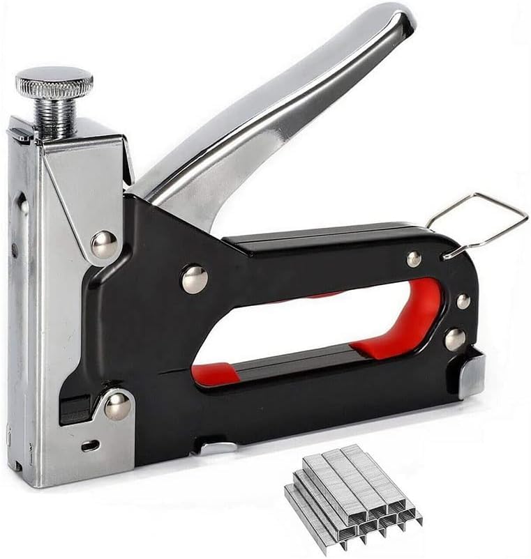 Heavy Duty Staple Gun with 1000 Staples โ 3-in-1 Upholstery & Wood Stapler with Adjustable Force โ Quick Jam Release, Anti-Slip Handle, Premium Steel Construction for DIY, Furniture & Carpentry