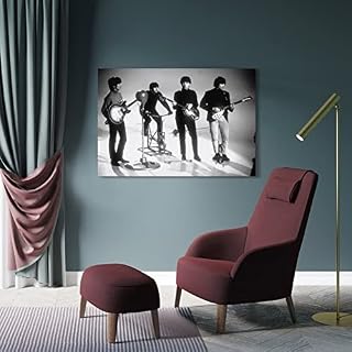 SHUPSY Poster décoratif sur toile The Beatles Star Black and White Fan Art - Impression moderne pour chambre à coucher - 50 x 75 cm – Image 4