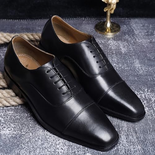 Image of LOUIS STITCH Men's Italian Leather Oxford Formal Shoes Handmade Lace Up Shoes for Men Officewear (LSEUOX)