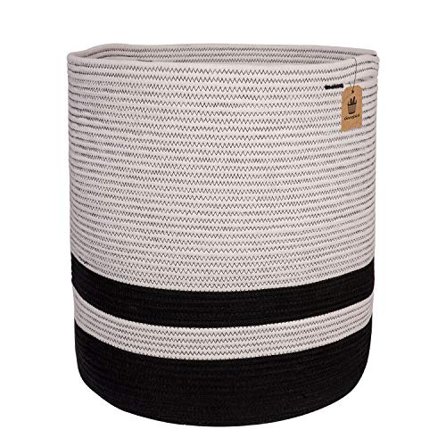 INDRESSME Goodpick Large Cotton Rope Basket - Woven Storage Basket - Floor Basket