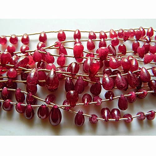 Perles tear drop rubis glass filled 5x8mm pour fabriquer vos bijoux de mariage faits main
