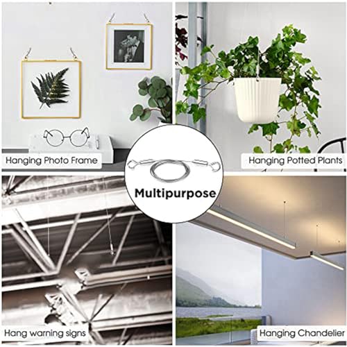 Image of 4PCS Adjustable Picture Hanging Wire Kit - Heavy Duty Hardware , 1M X1.5Mm Stainless Steel Cables Hanging Rope
