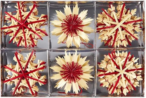 HEITMANN DECO Weihnachstbaum-Schmuck - Stroh-Anhänger 16-teiliges Set...