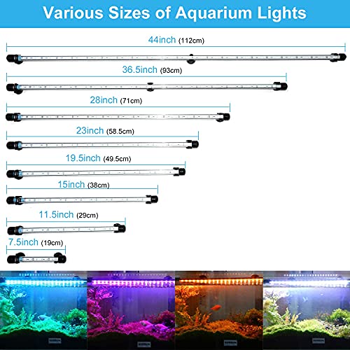 Varmhus Submersible Led Aquarium Light,Fish Tank Light With 3 Stage Timer Auto Turn On/Off And Remote Controller Custom Adjusts 13 Colors And Brightness,24/7 Cycle Rgb-7.5'' #TOP5