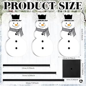 Geetery 3 Pcs Winter Snowman Table Decor Winter Snowman Centerpieces for Tables Snowman Wooden Sign Winter Block Standing Tabletop Decoration for Home Kitchen HolidayClassic