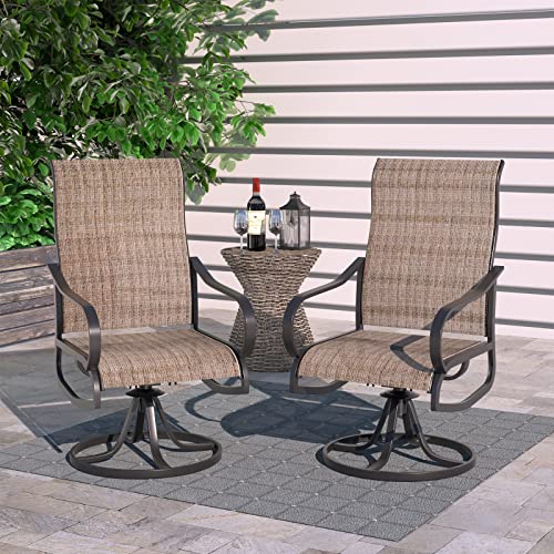 UDPATIO Patio Swivel Chairs Set of 2, Outdoor Dining Chairs High Back